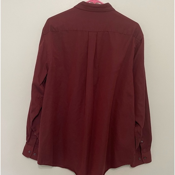 croft & barrow maroon colored button up shirt with one pocket size XL - Picture 4 of 6